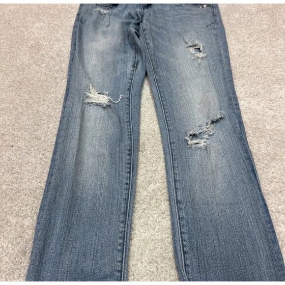 Fox Jeans Women’s Blue Distressed Straight Pockets Size 3 - Picture 10 of 11
